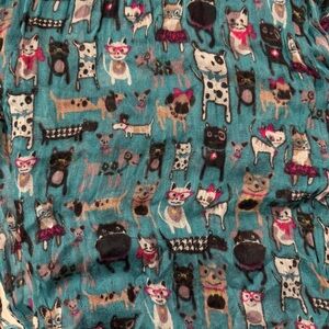 Fun Pet Print Teal Scarf